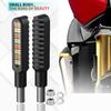 2Pcs 16LED 12V Dynamic Flowing Moto Light Turn Signals DRL CNC IP68 Waterproof