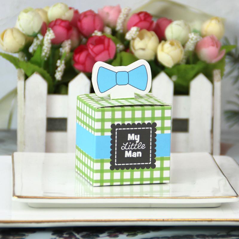 Creative Plaid Bow Tie Candy Box European Personality Square Beard Candy Box Candy Paper Box