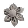 Silver-Gray Velvet Dog Collar with Flower Bag Set