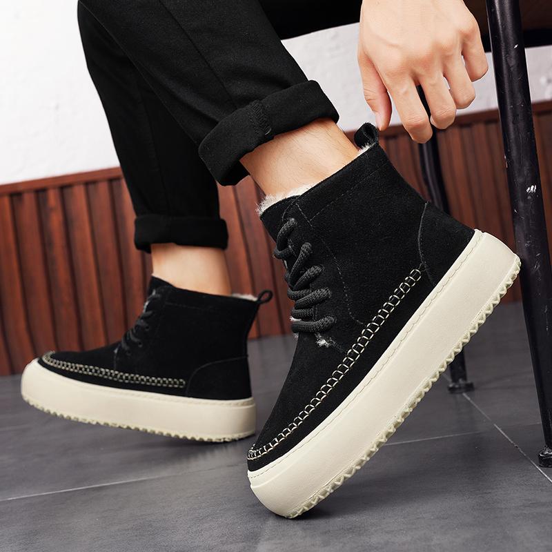 Winter Men'S Snow Boots Platform Warm Fur Suede Shoes For Men Outdoor Comfortable Casual Cotton Boots For Mens Botas Para Hombre