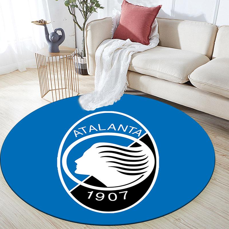 Atalanta BC Printed Round Rug, Non Slip Washable Circular Carpet For Living Room Bedroom Playroom, Sports Fan Decor, Holiday Birthday Gift