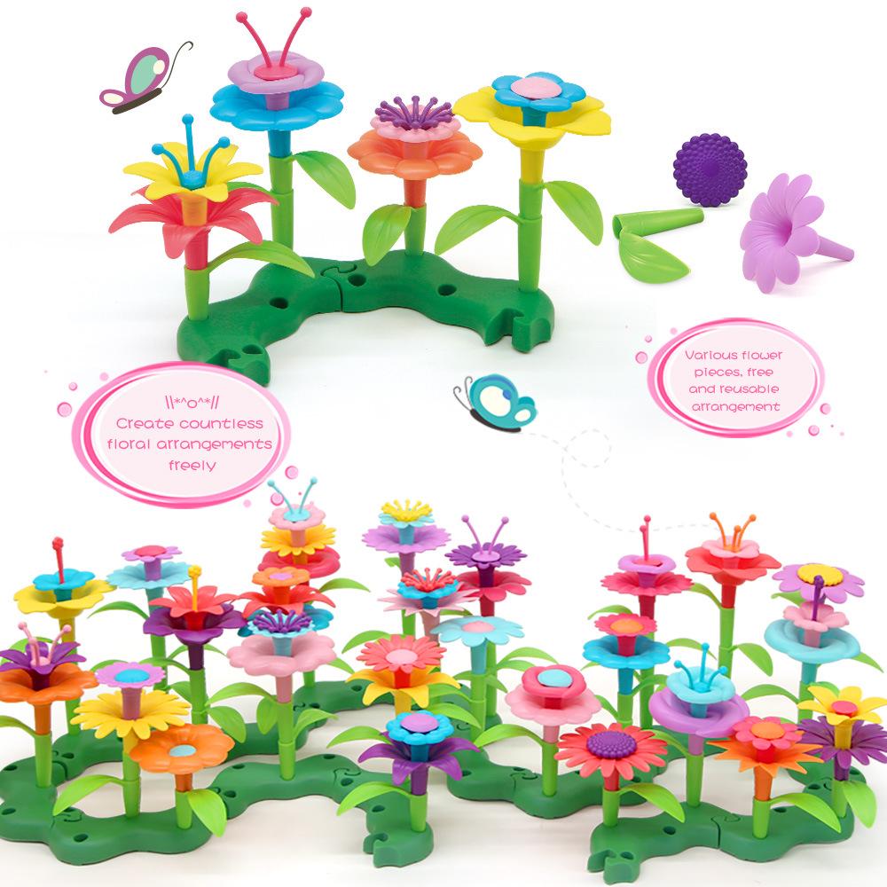 Children's DIY Pop Art Flower Arrangement Building Blocks – Interlocking Garden Toy for Girls