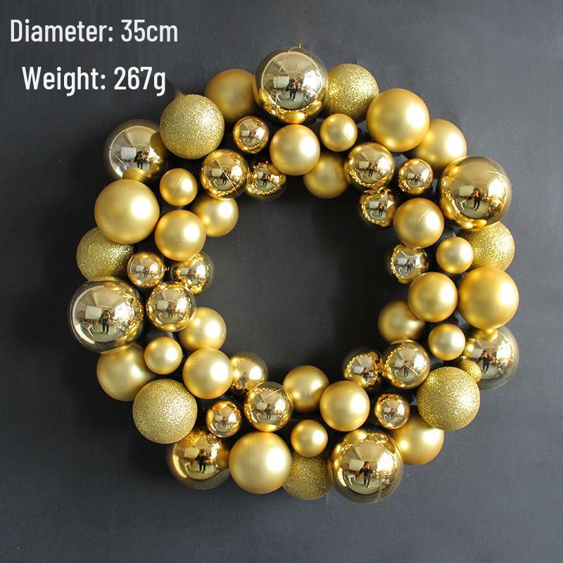 Shiny Christmas Ball Wreath - Festive Door and Wall Hanging Decoration