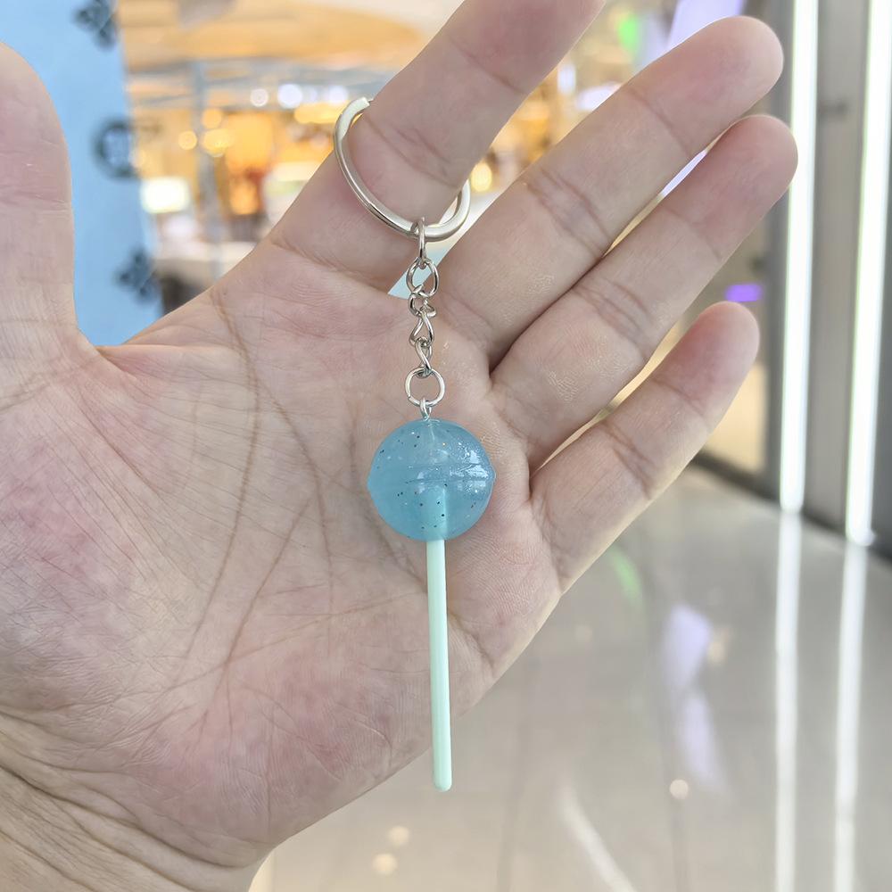 Simulation Lollipop Keychain Candy Pendant Transparent Resin Diy Accessories Couple Family Keychain Pendant