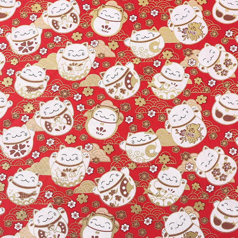 

150cm*100cm Japanese Style Cartoon Lucky Cat Printing Cotton Fabric Handmade Cloth Diy Sewing Quilting Crafts 150x100cm