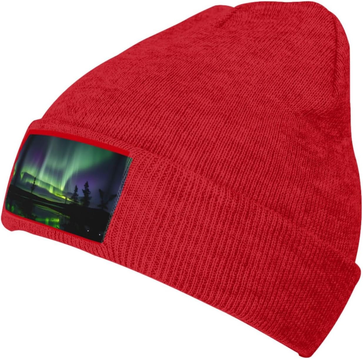 Dark Northern Lights Print Unisex Beanie For Unisex And Women Knit Hat Winter BeaniesSkater Beanie One Size