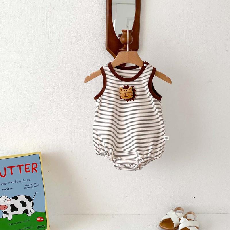 

Літній мультяшний комбінезон для ляльок для хлопчиків, бавовняний комбінезон без рукавів, дитячий одяг 90