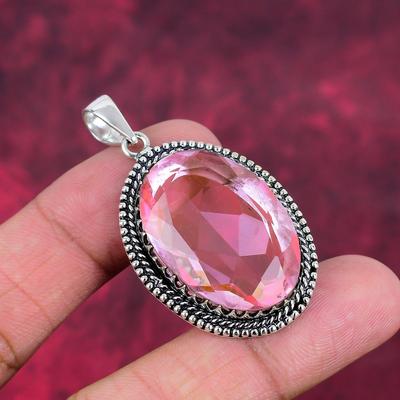 Ciondolo Kunzite, gioielli in argento sterling massiccio 925, ciondolo fatto a mano, per il Memorial Day