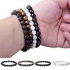 4Pcs/Set Couple Bracelet Assorted 8mm Round Beads Natural Stones Elastic Stress Relief Men Women Tiger Eye Bracelet Fashion Jewelry