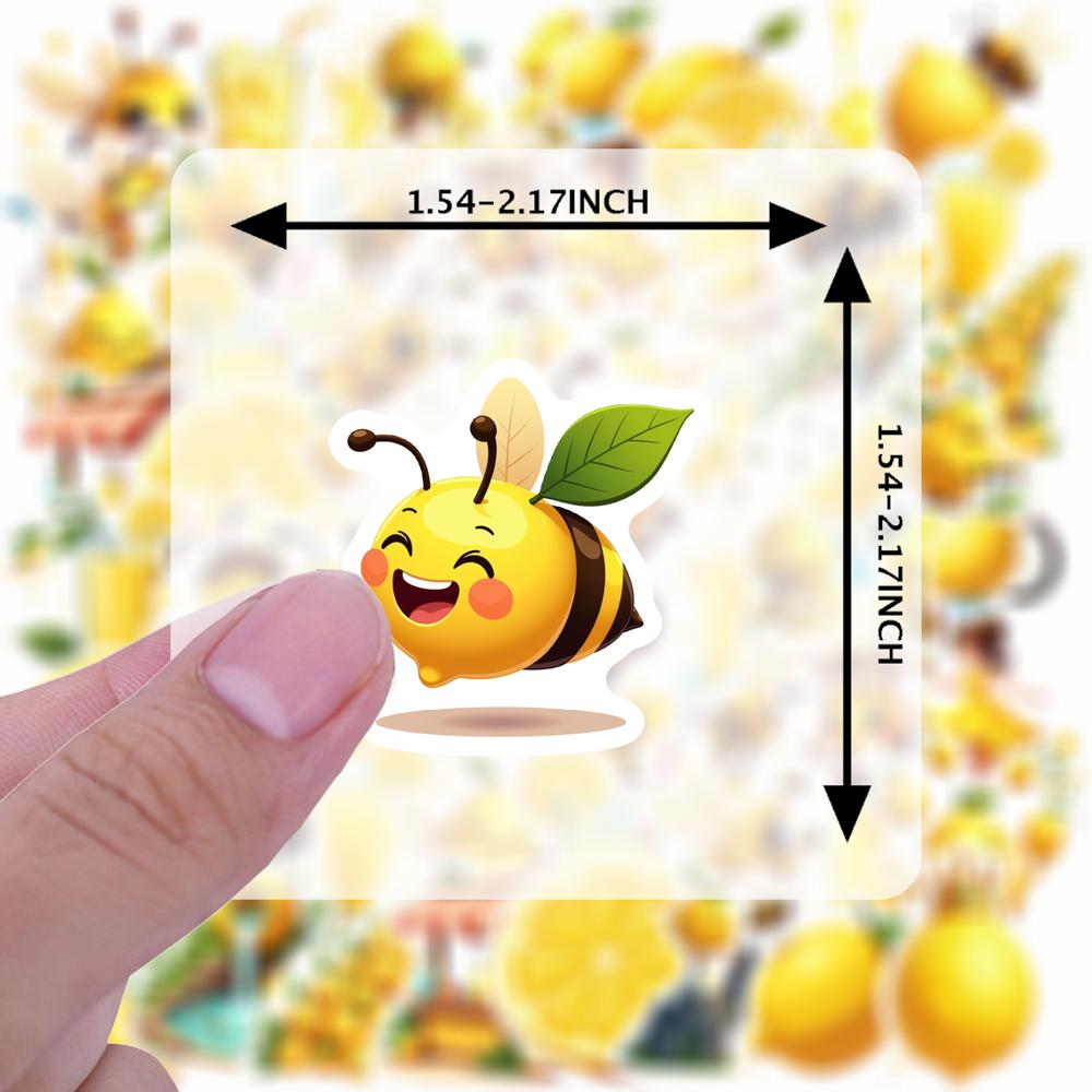 35pcs Cartoon Bee Stickers Playful Lemon Animal Stickers Stationery Stickers For Guitar DIY Bicycle Skateboard Laptop Luggage