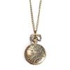 .fashion Lotus Round Pocket watch  Quartz Clock stainless steel case  Pendant Necklace Chain  for Women Men Pocket Watch gift