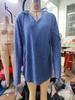 2025 Autumn/Winter Women's Plus Size V-Neck Hooded Ribbed Long Sleeve Loose T-Shirt