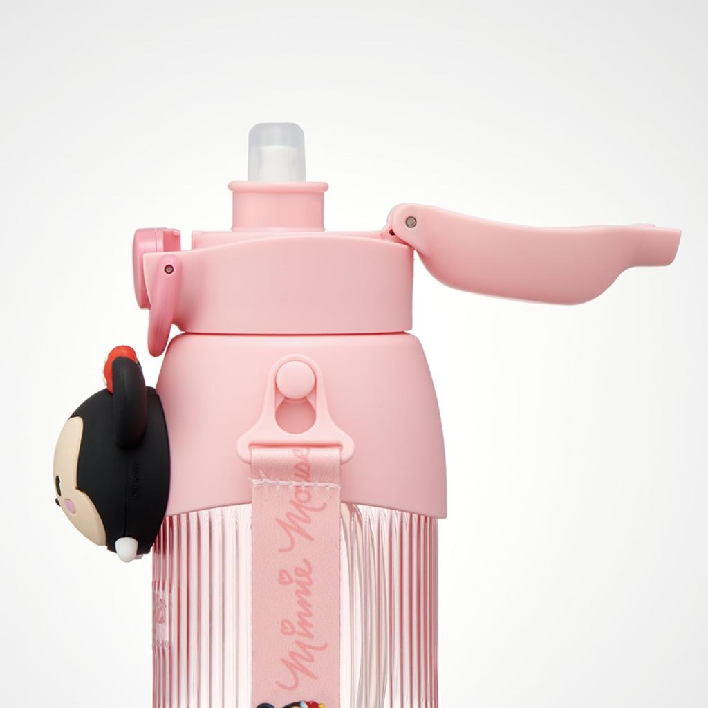 Skater 3D Mascot Straw Bottle Water Bottle 590ml Disney Tsum Tsum Minnie Disney Girls Children Kids Cute Straw Type PMSHP6-A