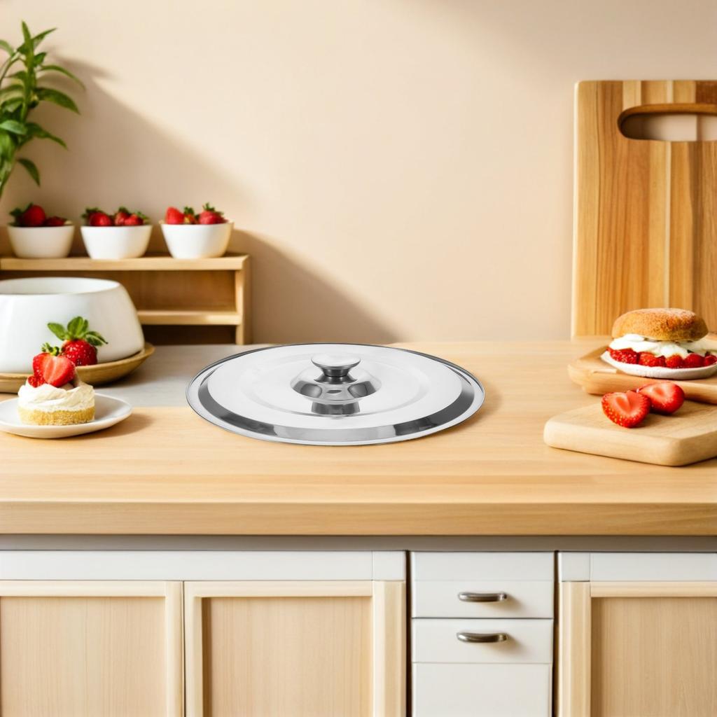 Stainless Steel Universal Pot Lid 32Cm - 12.58 Inch Metal Pan Cover for Frying Pan Saucepan Stock Pot Cooking with Heat