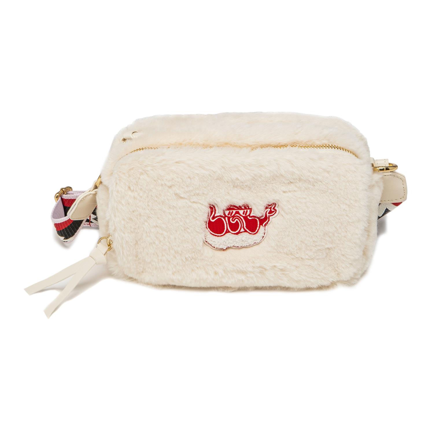 Li Ning Casual Versatile Zipper Shoulder Crossbody Bag Kids Bags Off-White YBDU002-2 Ecru