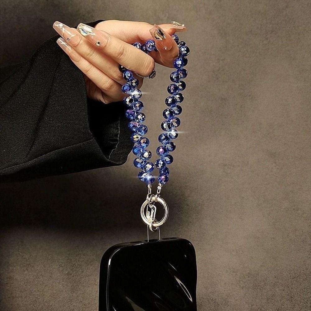 Stylish Glitter Crystal Bead Pendant Detachable Transparent Crystal Bead Keychain Colorful Bag Pendant for Women Girls