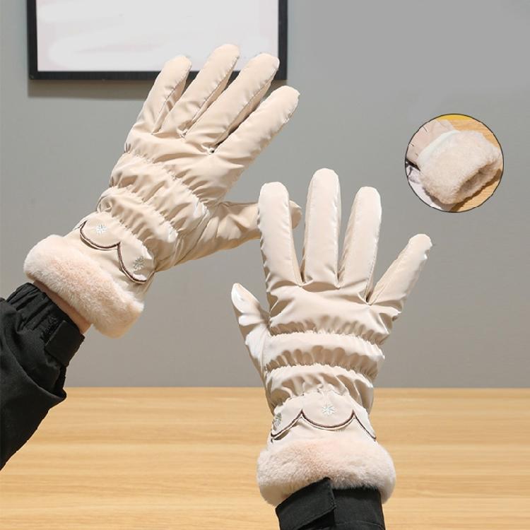 Women Padded Gloves Touchscreens Gloves Winter Fleece Thickened Warm Cycling Mountaineering Skiing Plushes Cotton Gloves