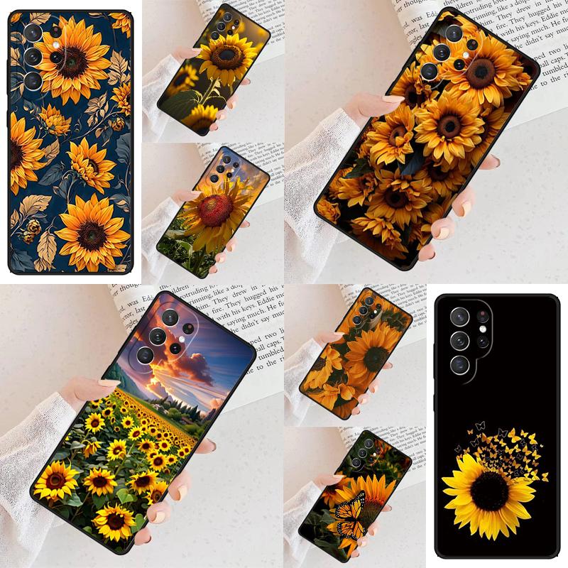 Beauty Yellow Sunflower Cell Phone Case for Samsung Galaxy S26 Ultra S25 S24 S23 S22 S21 S20 Note10 Cover