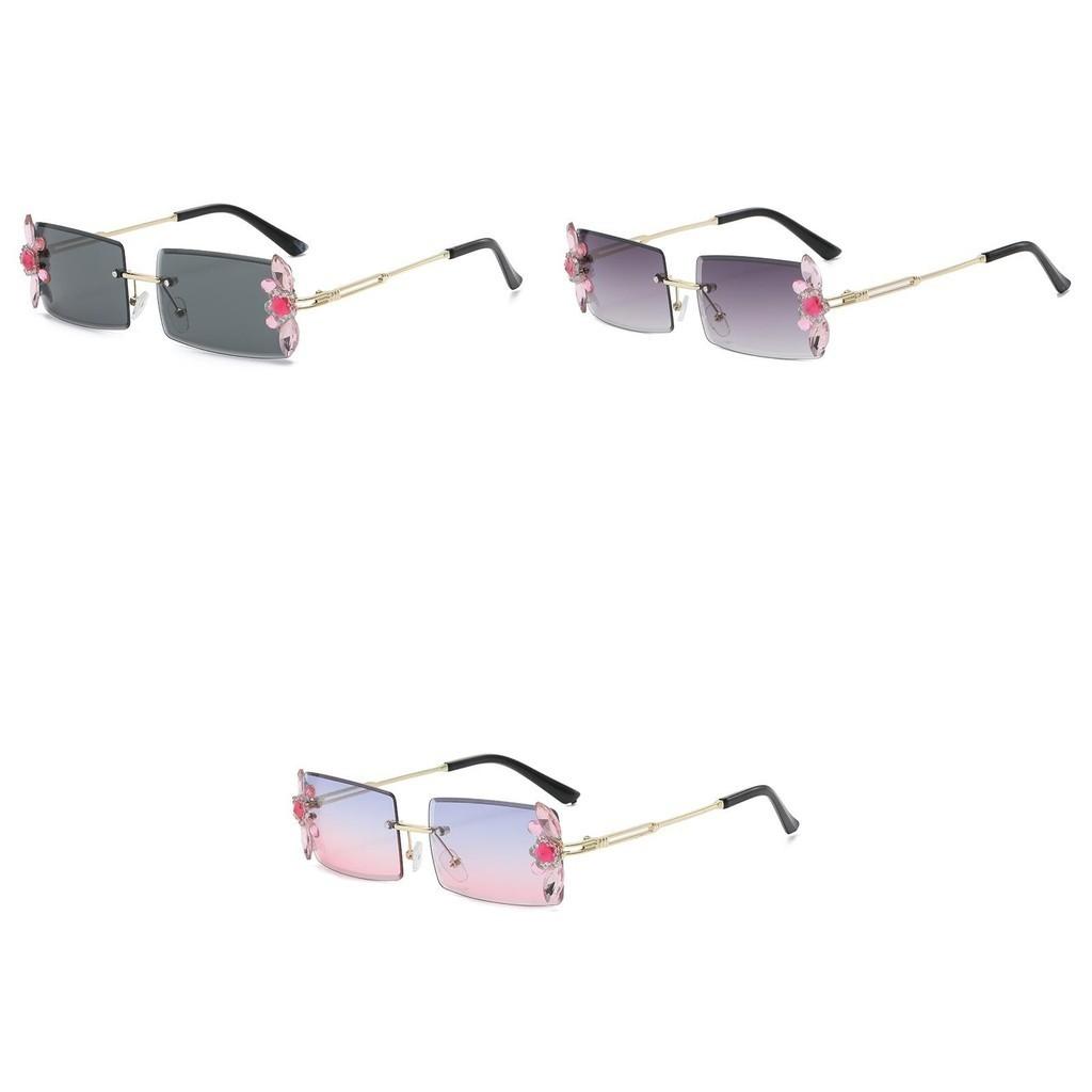 Elegant 2022 Gradient Sunglasses With Diamond Inlaid Gold Frame For Women