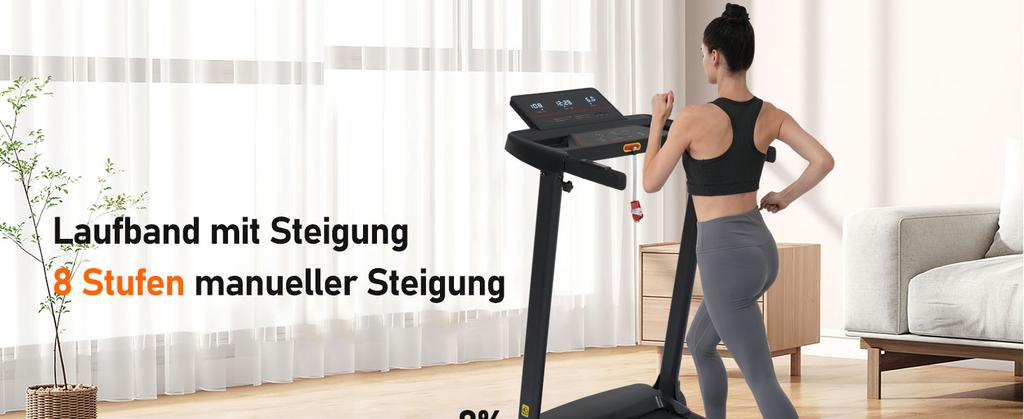 Loopband, 3,0 PK, Opvouwbaar, 14 km/u, 8% Helling, 120 kg, Hartslagsensoren, Type-C/USB Laadstation, Bluetooth, Dubbele Besturingsmodus, 12 Programma's