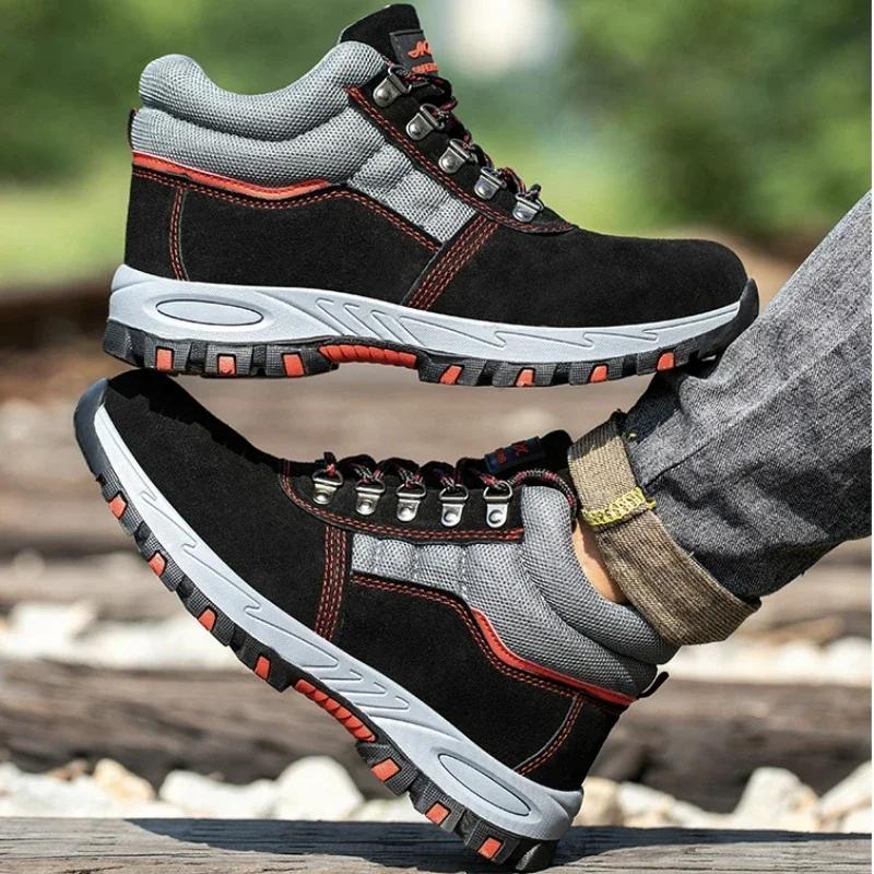 Fashion High Quality Men Safety Boots Work Boots Steel Toe Shoes Puncture-Proof Male Boot Winter Boots Warm Safety Botines for Men Botas