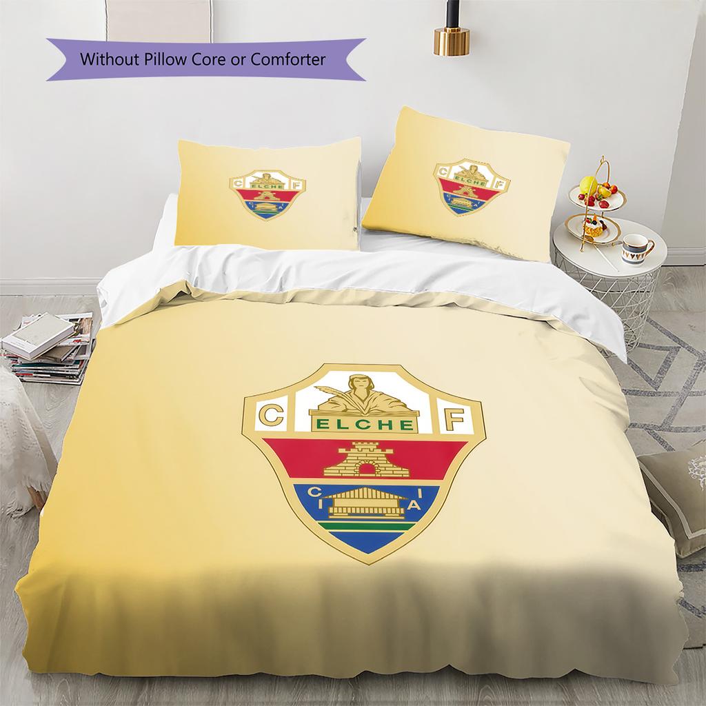 Elche Club de Fútbol Pattern Bedding Quilt Set Home Decoration Gift (1 * duvet cover + 2 * pillowcase without core)