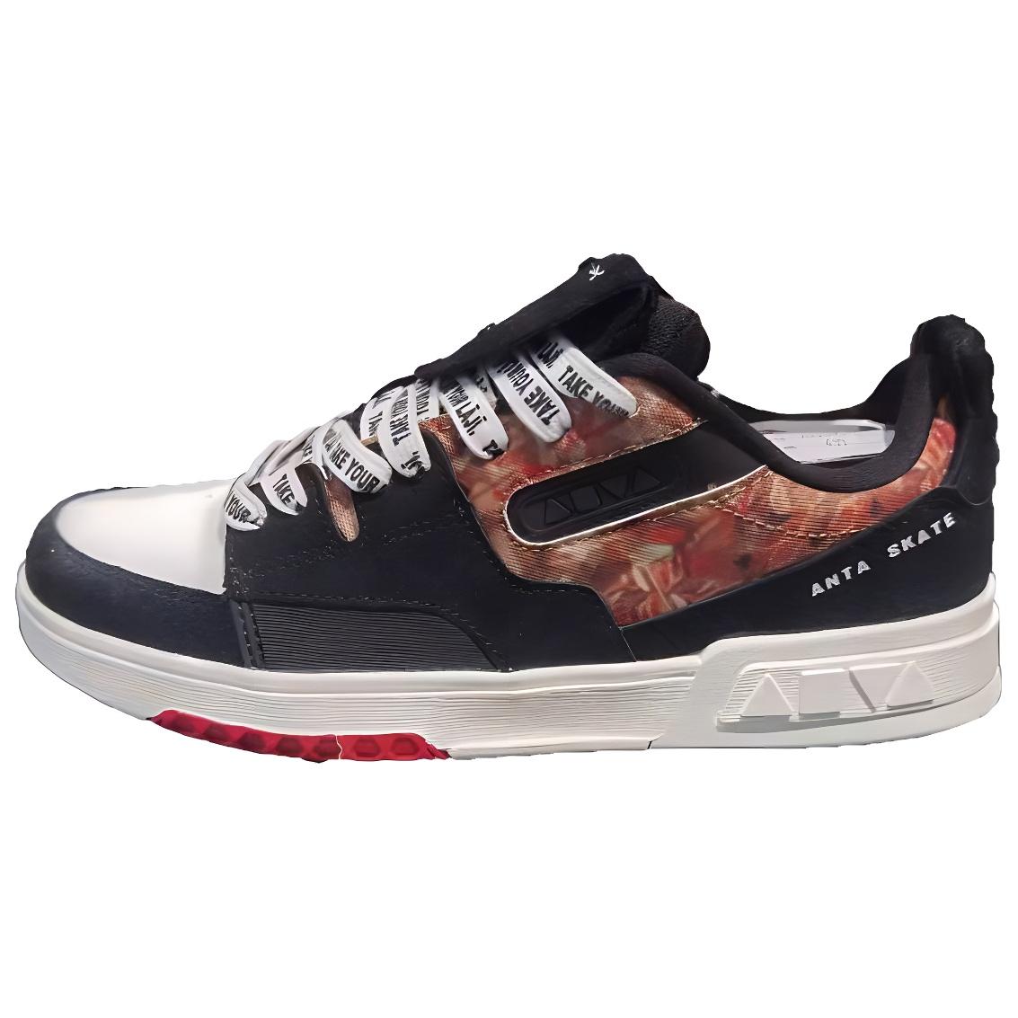 

Anta удобные универсальные нескользящие амортизирующие прочные низкие кроссовки для скейтбординга мужские кроссовки черные белые 112248017-1 40