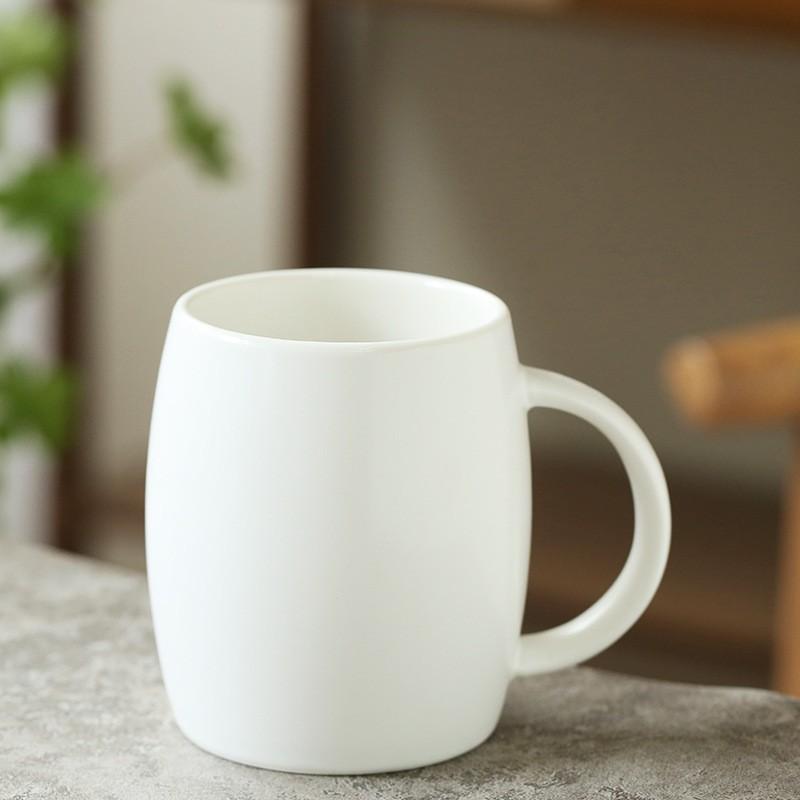 Ceramic Cup with Lid Spoon Large Capacity Mug Water Cup