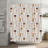 Luxury Vintage Geometric Shower Curtain with Mushroom Pattern Waterproof Fabric for Bathroom Decor