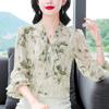 Stylish High End Loose Blouse Long Sleeve Chiffon Top Trendy and Elegant for Autumn Spring Versatile Tummy Cover