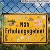 2D Flat 1pc Aluminium Metal Sign Plaque, German "Erholungsgebiet Für Nähere", 8*12inch, Ideal for Home Decor, Clubs, and Outdoor Decoration - Durable