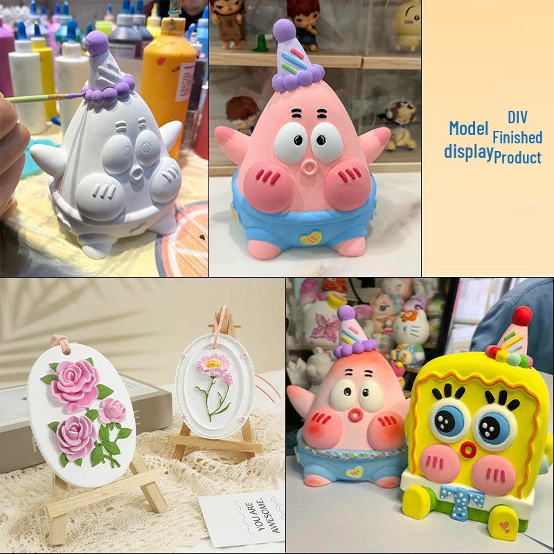 DIY Handmade Creative Doll Casting Kit: Plaster & Plastic Clay Mold for Imitation Porcelain Aromatherapy Tablets
