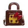 Mini small bag 2025 new cute girl bow handbag foreign style versatile messenger biscuit small square bag