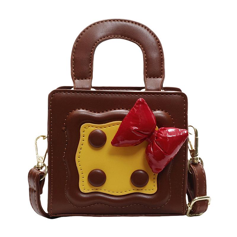 Mini Small Bag 2025 New Cute Girl Bow Handbag Foreign Style Versatile Messenger Biscuit Small Square Bag