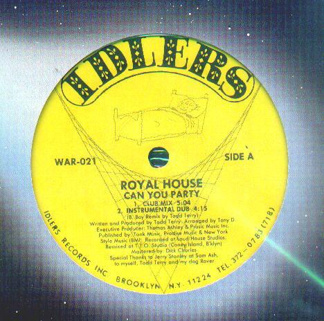 12inch Record ROYAL HOUSE - Can You Party WAR021 Idlers 1988 US Dance & Electronica Used