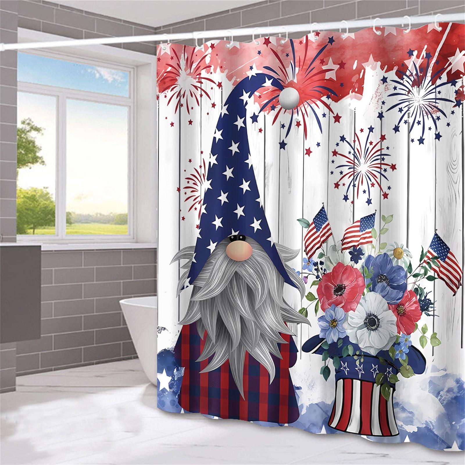 

Shower Curtain American Independence Day Festival Decoration Shower Curtain Home Bathroom Dry