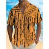 Men's High Street Graphic Hawaiian Shirt Summer Man Short Sleeve Loose Casual Fashion Street Style Vacation Beach Tops