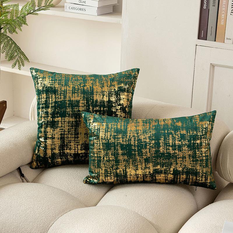 Velvet Bronzing Pillow Nordic Light Luxury Living Room Sofa Pillow Cover Model Room Decorative Cushion Cover Home