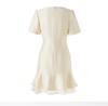 Elegant French Beaded Ruffle Hem Patchwork Gauze Dress for Women - Summer New Arrival
