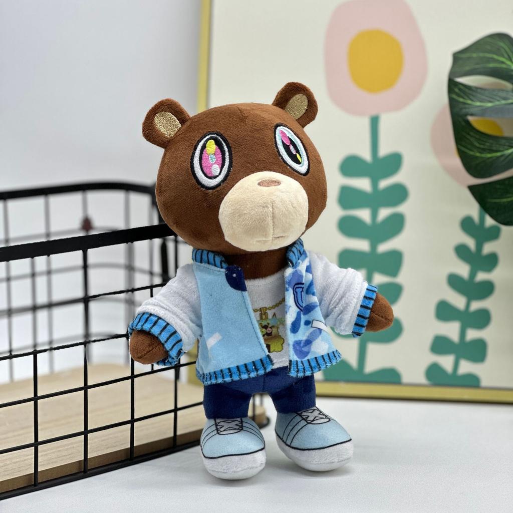 Kawaii Kanye Dropout Bear Teddy Bear Plush Toys Kanye West Graduation Soft Stuffed Home Room Decor Dolls for Kid Birthday Gift