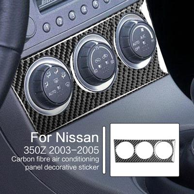 Carbon Fiber Air Conditioning Panel Decorative Stickers For Nissan 350Z 2003-2005 Strip Stickers Trim Interior Accessories