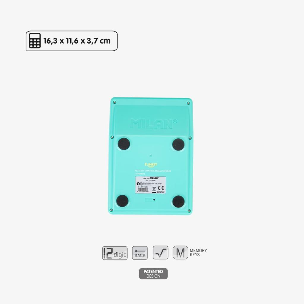 Milan Big Key Lilac MLN151812SNPRBL 12-Digit Calculator, & Turquoise,