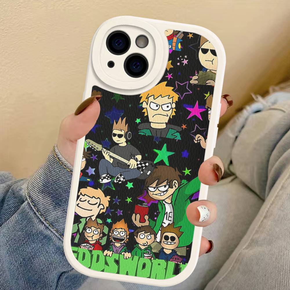 Cartoon Cute E-Eddsworlds Phone Case For IPhone 16 15 14 11 12 13 Pro Max Plus Back Leather Shell