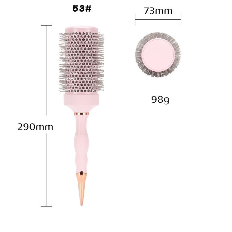 Barber Professional Round Blow Dry Brush, Professional Aluminum Tube Curly Hair  Cylinder Comb For Curly Hair Styling