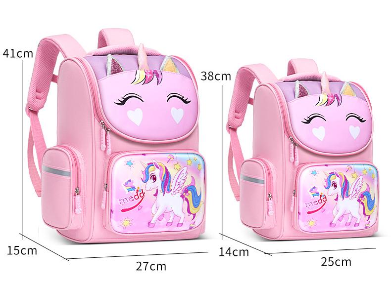 New 1-5 Grade School Bags Cartoon 3D Unicorn Girls Sweet Kids School Backpacks Boys Lightweight Waterproof Primary Schoolbags