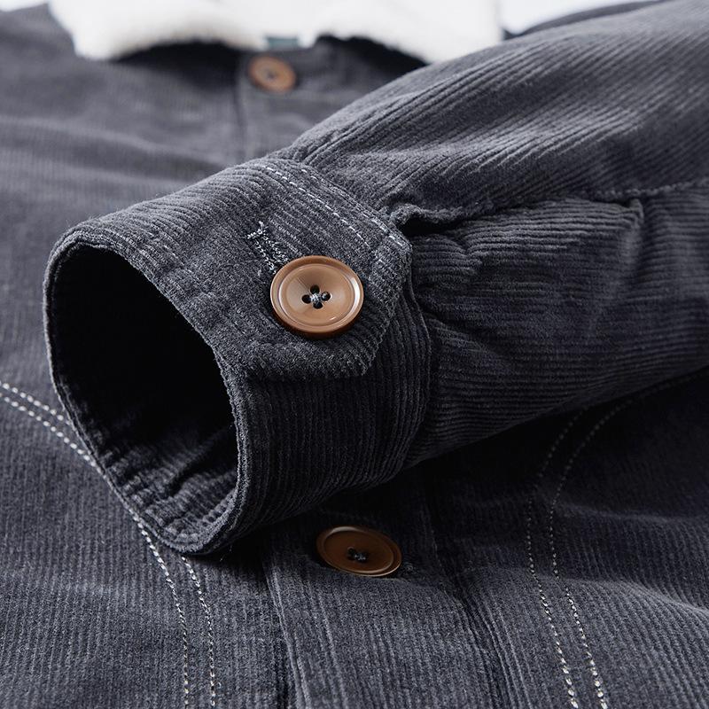 Winter Men's Cotton-padded Coat Corduroy Standing Collar Casual Cotton-padded Jacket Jacket Large Size Warm Men