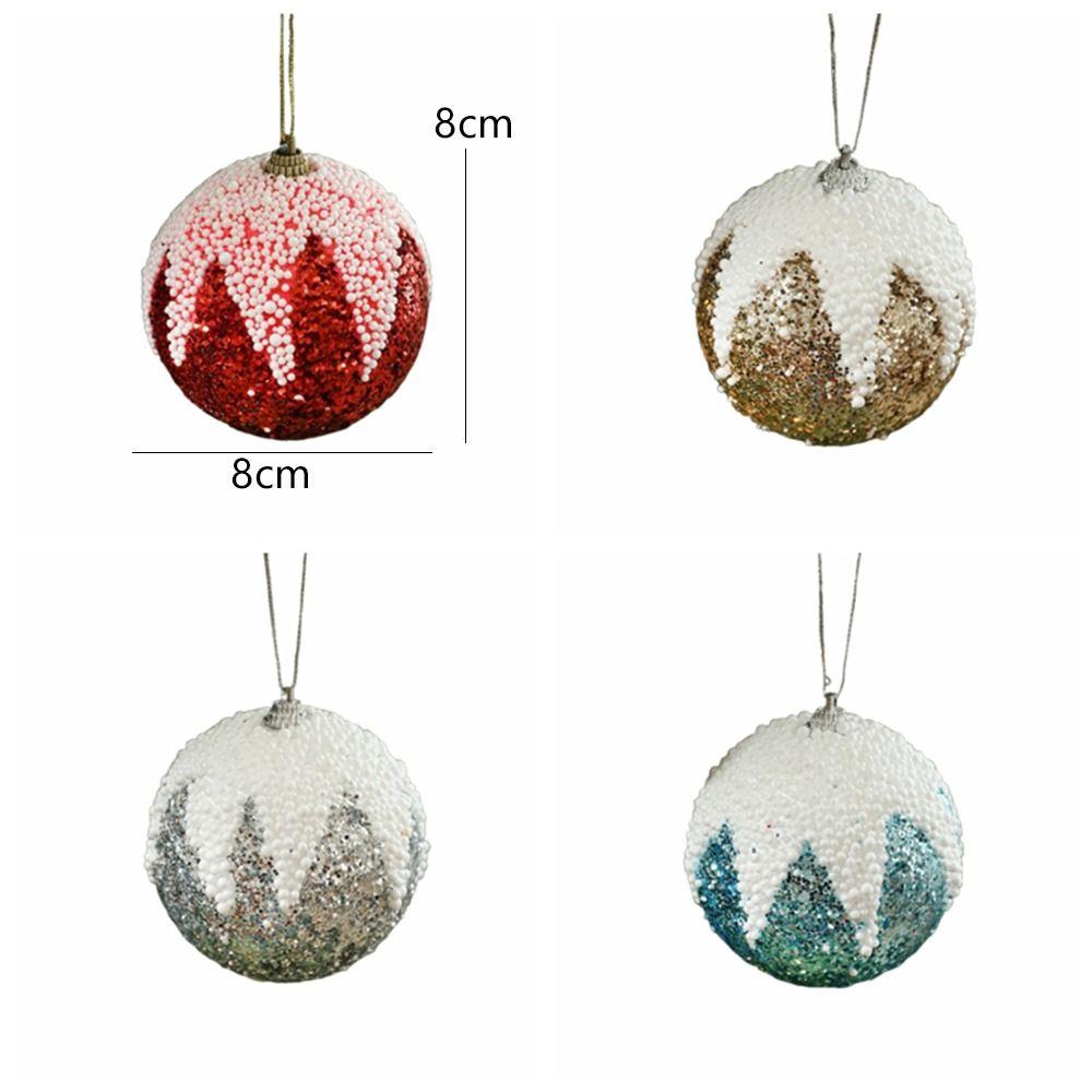 Colorful Foam Sequin Christmas Balls 8cm Christmas Tree Ornaments  New Year Gifts