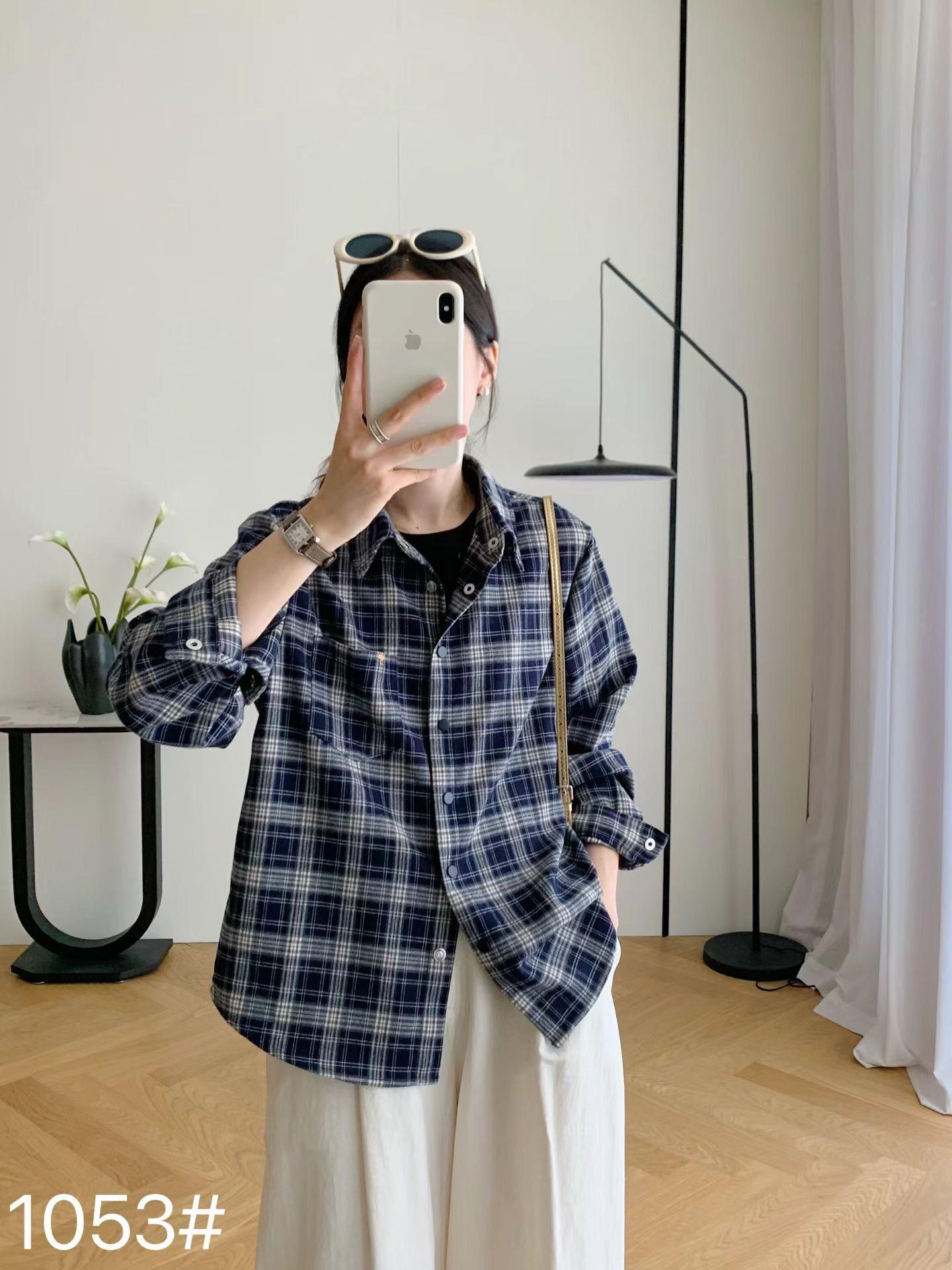 Korean Style Plaid Lapel Shirt Jacket - Women s Long Sleeve, Loose Fit, Versatile Autumn Classic L (80-140)