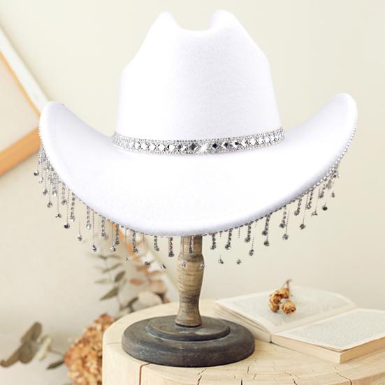Bridal Cowgirl Hat for Women Rhinestone Cowboy Hat Unique Halloween Costume for Bachelorette Party Birthday Concerts