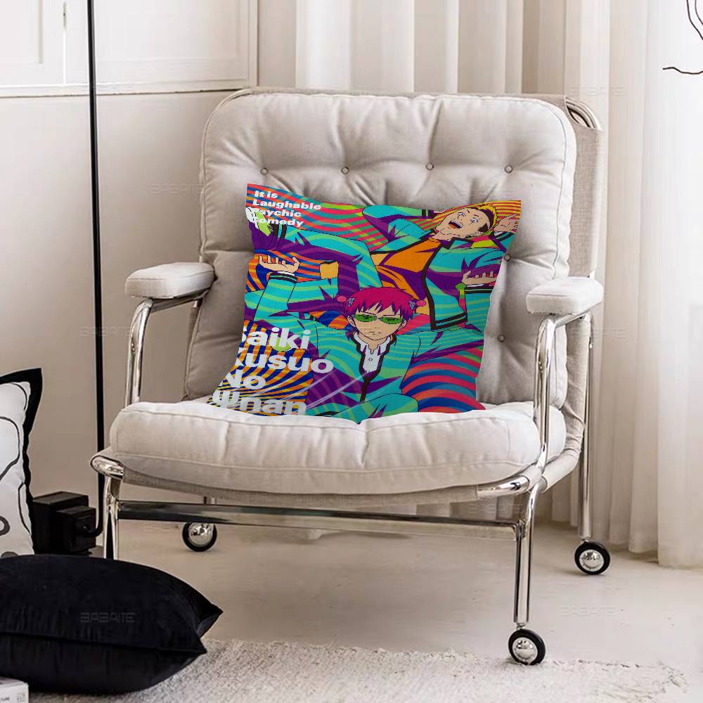 The Disastrous Life of Saiki K Decorative Room Aesthetics Pillow Case Home Decor Bedroom Sofa Bed Couch Pillow Cover 45x45